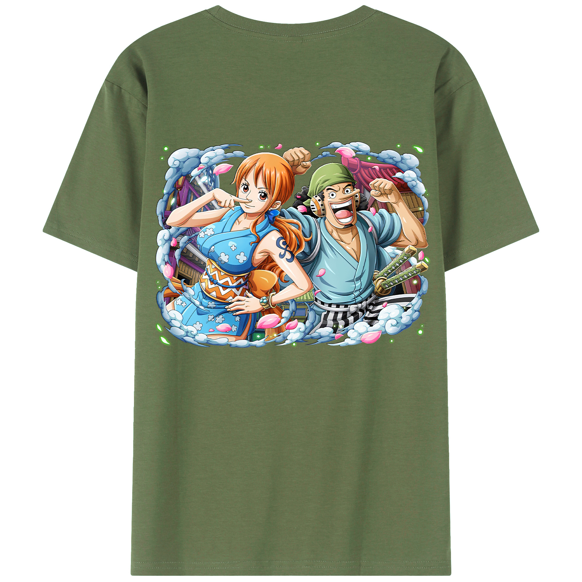 （画像用） ワンピース ナミ ONE PIECE Nami 綿100％ メンズ半袖Tシャツ（バックプリント） 通気性